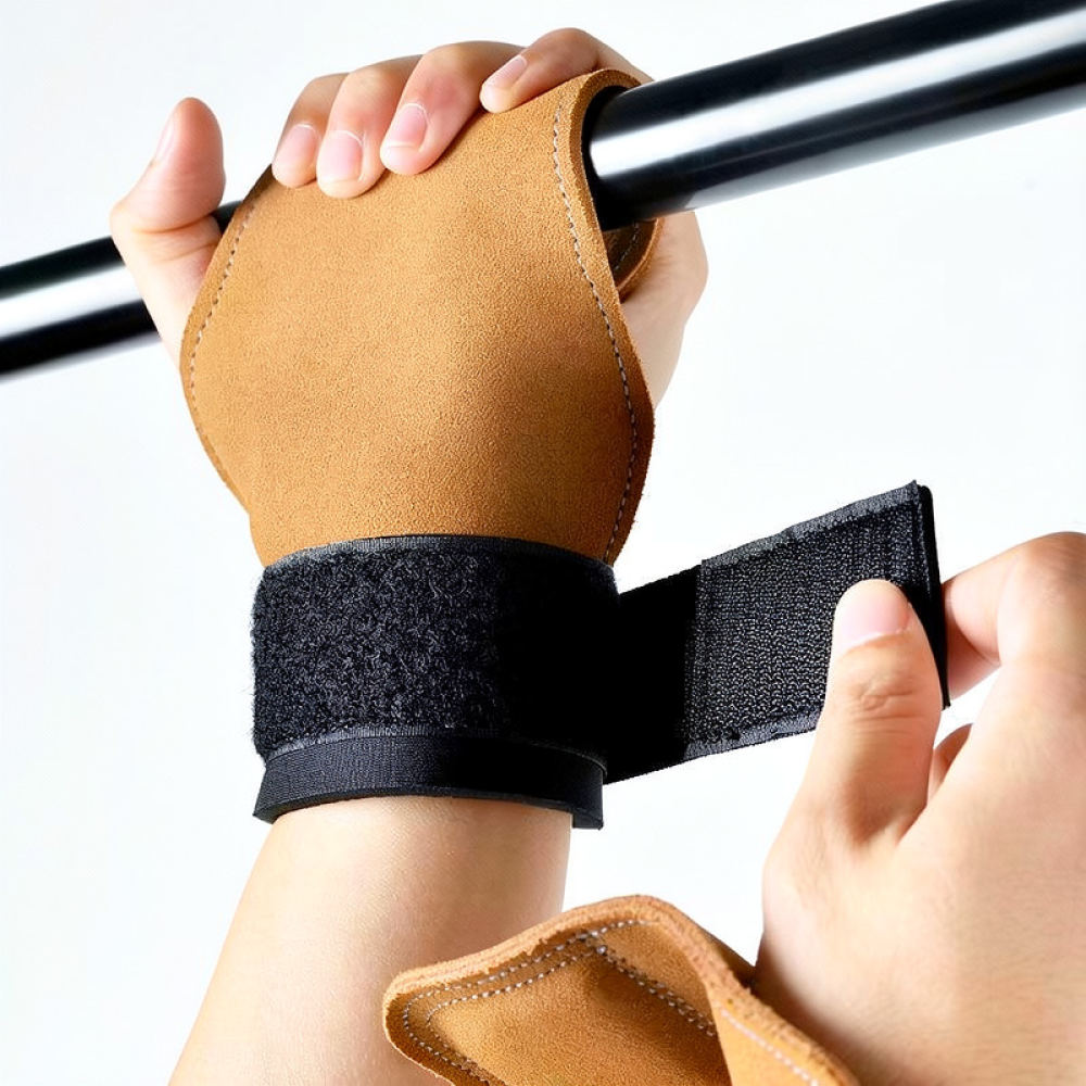 Weightlifting Gloves - Tali Pengangkat dari Kulit Sapi, Penyangga