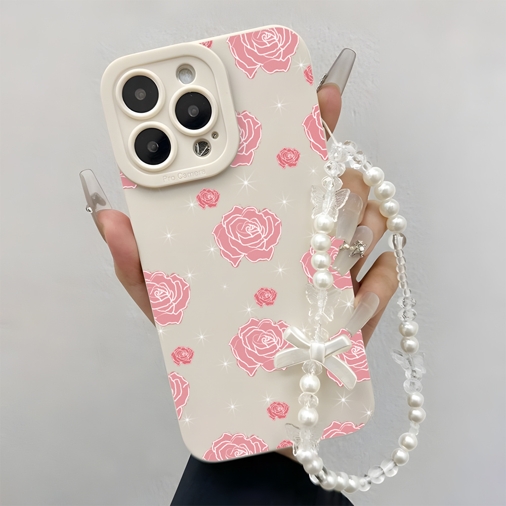 Casing Ponsel Pink Rose INS de - Wrist Wraps ulasan dan harga