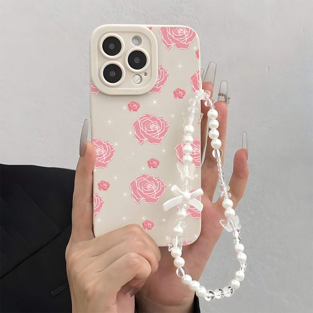 Casing Ponsel Pink Rose INS de - Wrist Wraps ulasan dan harga