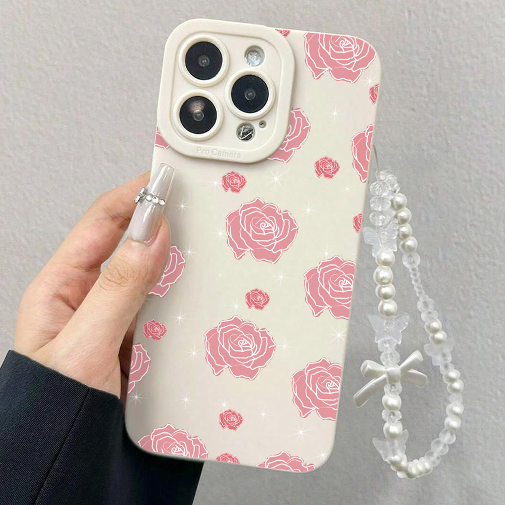 Casing Ponsel Pink Rose INS de - Wrist Wraps ulasan dan harga